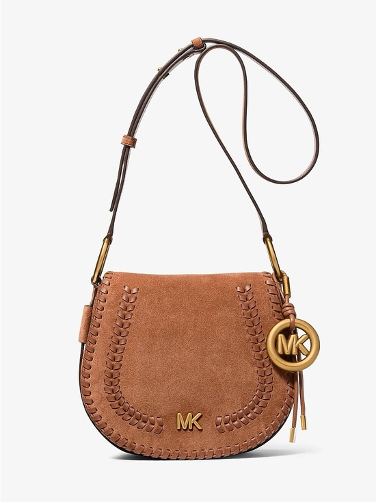 MICHAEL Michael Kors Handbags - Michael Kors Josie Medium Whipstitched Suede Saddle Bag